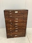 An early 20th century pine collector's chest, width 86cm, depth 41cm, height 122cm.Provenance -
