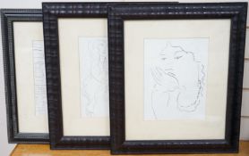 After Henri Matisse (French, 1869-1954), set of three lithographs, studies of women, each 25 x 19cm.