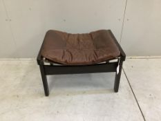 A Torbjorn Afdal 'Hunter' foot stool, width 63cm, depth 51cm, height 40cm. Condition - fair