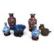 A collection of Chinese collectibles including cloisonné, yixing, etc. vases 18cm high. - Image 1 of 11
