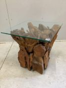 A driftwood coffee table, height 50cm. Condition - fair