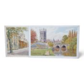 Alfred Robert Quinton (1853-1934), two watercolours for postcard designs of Oxford scenes; ‘Magdalen