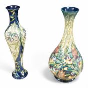 Two Moorcroft pottery vases - a Prairie Summer vase, monogrammed AB together with another,