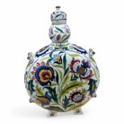 A Varoslod moonflask and cover, 46cm tall. Condition - fair to good