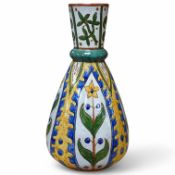Carlo Manzoni, style of Della Robia, earthenware Art Nouveau vase decorated with stylised flowers,