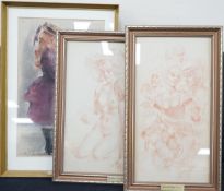 Joan Charleton (20th. C), three pastels, comprising ‘Two Sisters’, ‘French without tears’ and ‘