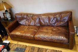 Andrew Martin Viscount William mock crocodile settee by Timothy Oulton, width 221cm, depth 98cm,