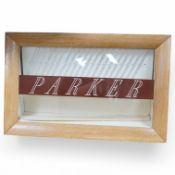 A Parker pen light up display cabinet, 37 x 57cm. Condition - fair