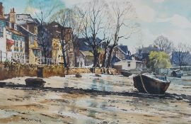 B. Wright, watercolour, 'Strand on the Green', unsigned, inscribed verso, 36 x 53cm. Condition -
