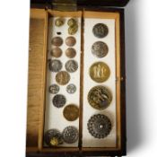 Twenty two assorted late 19th/early 20th century buttons and studs, largest 31mm;Condition - cut