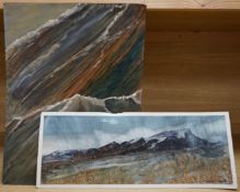 From the Studio of Frederick Donald Blake (1908-1997), pair of varnished mixed medias, Mountain