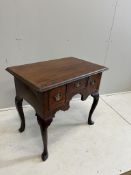 A George III mahogany lowboy, width 82cm, depth 52cm, height 72cm. Condition - fair
