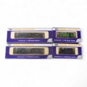 Four boxed Dapol N gauge railway locomotives; two BR Class Q1, both 33040 (ND-076B), one in associat