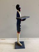 A painted wood dumb waiter, height 88cm. Condition - fair