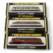 Three boxed Graham Farish N gauge railway Class 90 electric locomotives; BR 90022 Freight connection