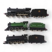 Three boxed Union Mills Models N gauge railway BR locomotives; a Class B12/3, 61572, a Class J39, 64