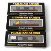 Three boxed Graham Farish N gauge railway Class 20 diesel locomotives; D8134 (371-026), 20227 (371-0