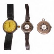 An early 20th century silver Borgel cased manual wind wrist watch(a.f.), one other similar silver ha