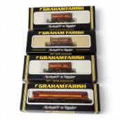 Four boxed Graham Farish N gauge railway EWS diesel locomotives; three Class 08; 08921 (100G), 08933