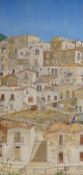 20th century School, Continental townscape with villas, indistinctly signed lower right, ink and wat