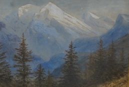 Alfred Williams (1824-1905), Alpine landscape, signed and dated 1878, ex. Christies, watercolour, 23