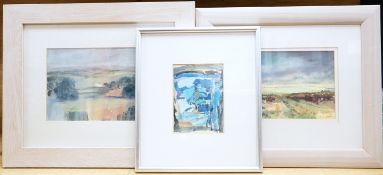 Jacqueline Watt (contemporary), 'Tree study II', signed, mixed media together with two other abstrac