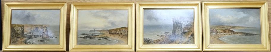 Early 20th century, English school, set of four coastal scenes believed to be Wearside, unsigned, oi