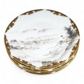 Four Japanese gilt decorated plates, Meiji period, 21cm diameter
