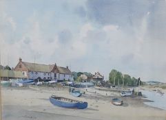 Stanley Orchart (1920-2005), ‘Burnham Quay’, signed and dated '74, gallery label verso, watercolour,