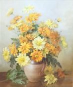 Jack Carter (1912-1992), Still life of Chrysanthemums, signed and dated 1975, watercolour, 57 x 48cm