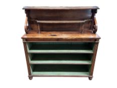 A Regency rosewood and brass mounted side cabinet, width 124cm, depth 41cm, height 132cm
