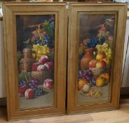 Giovanni Barbaro (1864-1915), Still lifes of fruit and vessels, each signed, pair of watercolours, 7