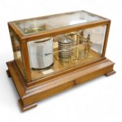 An early 20th century oak cased barograph by Finnigans Ltd., Manchester & Liverpool, with integral d