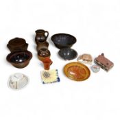 A Poole pottery Aegean dish, together with a selection of Studio pottery bowls, dishes, jugs etc and