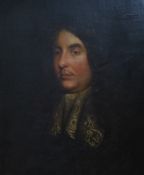 17th / 18th century, Old Master, Portrait of a gentleman wearing a lace collar, unsigned, oil on can