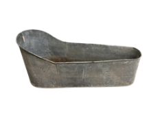 A vintage French zinc bath, length 138cm