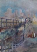 Bernhard Vogel (Austrian, b.1961), US cityscape, signed and dated '88, watercolour, 39 x 28cm