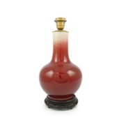 A Chinese Langyao bottle vase, 18th century, mounted as a lamp
