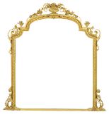 A Victorian giltwood and composition overmantel mirror