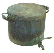 A large copper water boiler