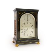 A mid 19th century ebonised and cut brass double fusee bracket clock by James McCabe, Royal Exchange