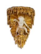 A late 18th / early 19th century carved and gilded wall bracket