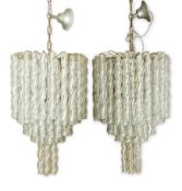 A pair of 20th century Murano glass chandeliers