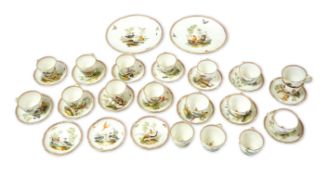 A Coalbrookdale ‘hundred bird’ tea set, mid 19th century, attributed to John Randall
