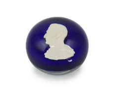 A Clichy Duke of Wellington sulphide paperweight, mid 19th century