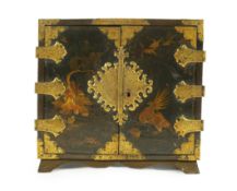 A George I black japanned table cabinet, c.1720