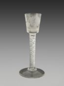 A Jacobite cordial glass, c.1750