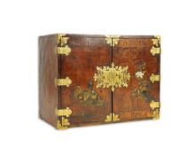 A Japanese mulberry wood, hiromaki-e lacquer and gilt copper mounted cabinet, c.1680-1700