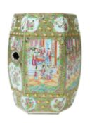 A Chinese famille rose hexagonal garden seat, mid 19th century