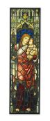 Attributed to Henry Holiday (1839-1927) for James Powell & Son: A stained and painted glass panel de